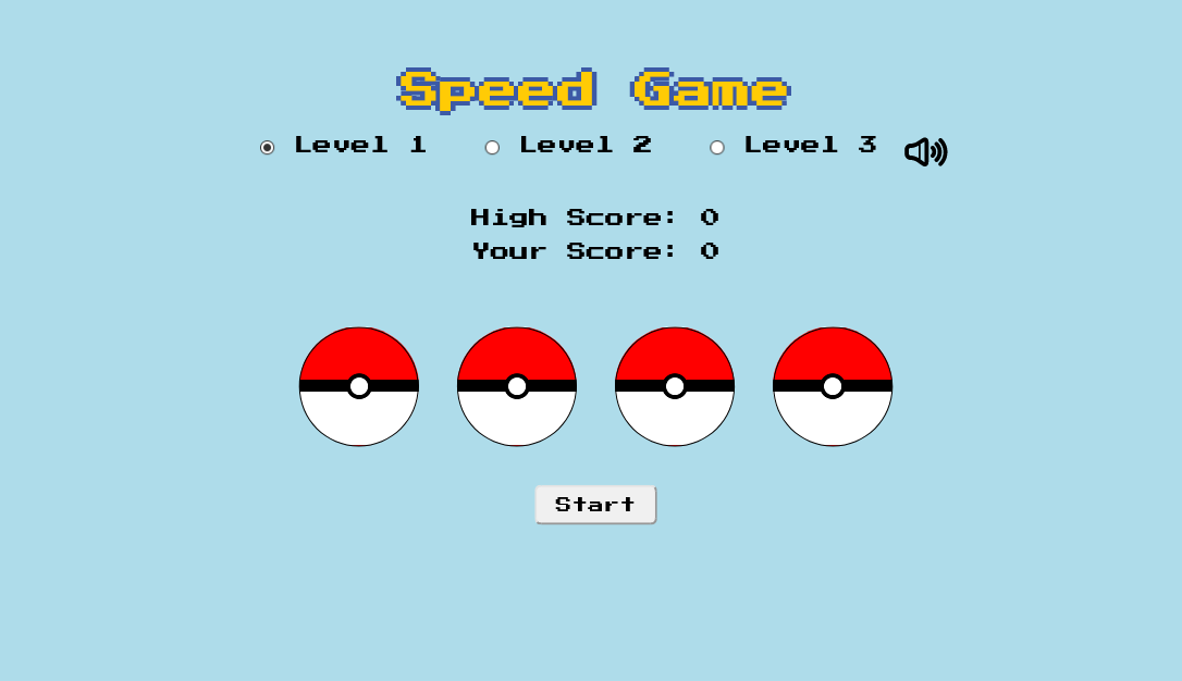 screenshot of speed game